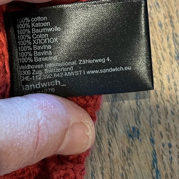 ❤️ Sandwich_ Textured Red Cotton Sweater – Size M - Picture 3 of 8